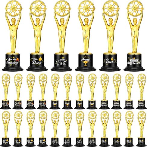 Fulmoon 24 Pack Award Trophies Plastic Gold Trophy Award Awards and Trophies Kids Funny Trophy Gold Award Trophy Cups for Kids Adults Employee Teacher Party Competitions Props Rewards Prizes, 6 Styles in Saudi Arabia