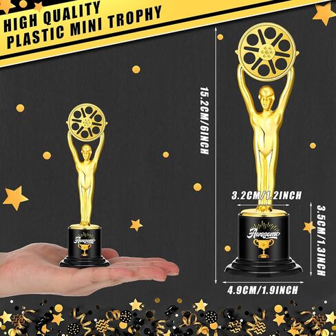 Fulmoon 24 Pack Award Trophies Plastic Gold Trophy Award Awards and Trophies Kids Funny Trophy Gold Award Trophy Cups for Kids Adults Employee Teacher Party Competitions Props Rewards Prizes, 6 Styles in Saudi Arabia