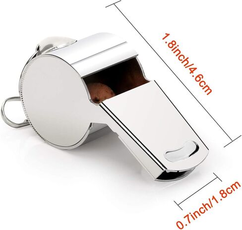 صفارة Fya، صفارة من الفولاذ المقاوم للصدأ مع حبل قصير، 6 قطع صفارة رياضية عالية الصوت، مثالية للحكام والمدربين والشرطة والرياضات الخارجية والطوارئ in Kuwait