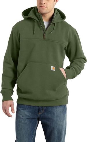 سترة Carhartt للرجال من Rain Defender فضفاضة بوزن ثقيل وربع سحاب، لون بني ثعلب in Saudi Arabia