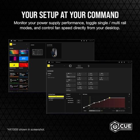 CORSAIR HX1200i مزود طاقة ATX وحدات كاملة منخفضة الضوضاء - متوافق مع ATX 3.0 وPCIe 5.0 - مروحة تحمل ديناميكية سائلة - متوافق مع برنامج CORSAIR iCUE - كفاءة 80 Plus البلاتينية - أسود in Saudi Arabia