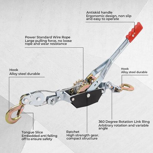 Doppy 800lbs Boat Trailer Winch, Hand Winch Heavy Duty Hook with 33ft Steel Cable, Gear Ratio: 3.2:1,Ratchet Boat Winch for Trailer ATV Boat in Saudi Arabia