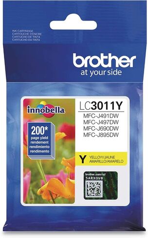 Brother Printer Genuine LC30134PKS 4-Pack High Yield Color Ink Cartridges, Page Yield Up to 400 Pages/Cartridge, Includes Black, Cyan, Magenta and Yellow, LC3013 in Kuwait
