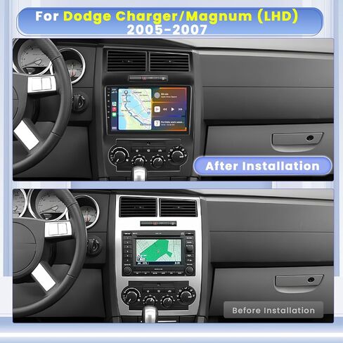 Hikity Android Car Stereo for Dodge Charger/Magnum (LHD) 2005-2007 راديو 2+64G 9 بوصة شاشة لمس راديو Carplay Android Auto دعم WiFi Bluetooth FM EQ كاميرا احتياطية in Saudi Arabia
