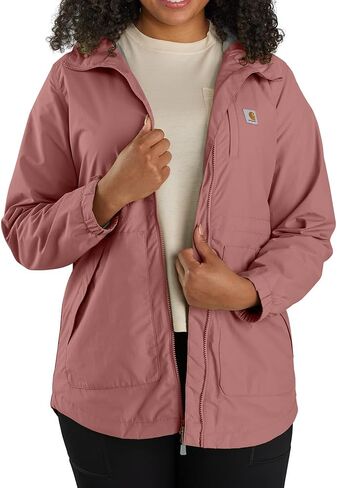 معطف Carhartt النسائي Rain Defender خفيف الوزن بمقاس مريح، طين مجفف، 3X US in Saudi Arabia