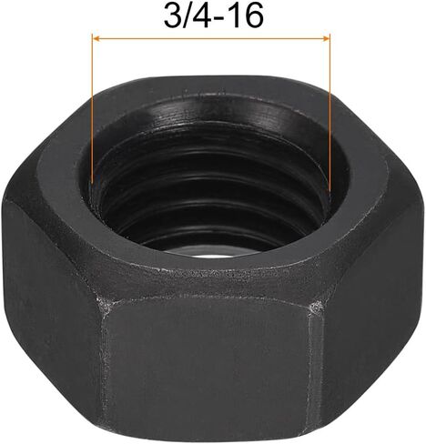 uxcell 7/16-14 UNC Hex Nuts, Carbon Steel Grade 8.8 Black Oxide Hexagon Nut for Screw Bolt, 5 of Pack in Saudi Arabia