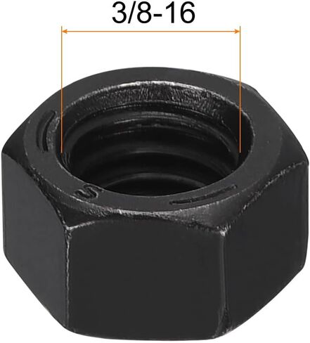 uxcell 7/16-14 UNC Hex Nuts, Carbon Steel Grade 8.8 Black Oxide Hexagon Nut for Screw Bolt, 5 of Pack in Saudi Arabia