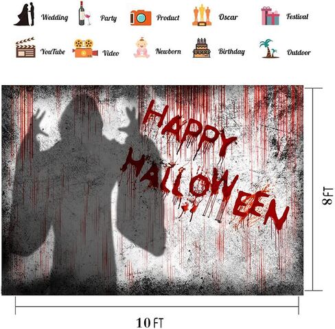 LTLYH 7X5ft Bloody Halloween Backdrop Fabric Dripping Blood Ghost Shadow Photo Backdrops for Photoshoot Horror Halloween Party Banner Portrait Photo Booth Backdrop Props A066 BS-78U6-YFSD in Saudi Arabia