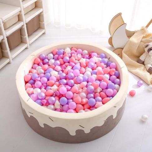 GOGOSO Ball Pit Balls Stars Hearts - كرات لعب آمنة وصحية للأطفال الصغار وجلسات اللعب والعلاج الحسي للأطفال، كرات نجمة + قلب، مزيج ألوان حورية البحر in Kuwait