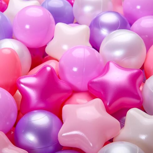 GOGOSO Ball Pit Balls Stars Hearts - كرات لعب آمنة وصحية للأطفال الصغار وجلسات اللعب والعلاج الحسي للأطفال، كرات نجمة + قلب، مزيج ألوان حورية البحر in Kuwait