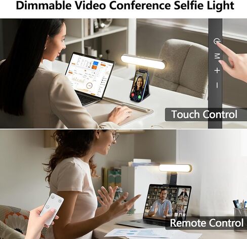 yAyusi Dual-lamp Video Conference Lighting, Webcam Light with Remote and Touch Control, Zoom Lighting for Computer, LED Monitor Laptop Light for Video Conferencing/Streaming/Video Calls/Zoom Meetings in Saudi Arabia