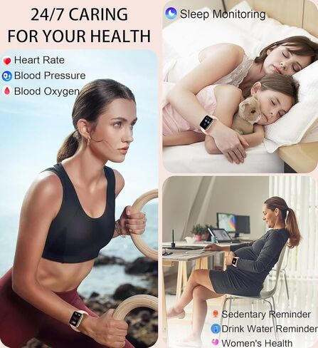 ساعة ذكية للنساء مع اتصال بلوتوث بتقنية AI Voice 1.85 بوصة، متتبع نشاط اللياقة البدنية، معدل ضربات القلب/مراقبة النوم/عداد الخطى/السعرات الحرارية 100+ أوضاع رياضية مقاومة للماء، ساعات ذكية نسائية لهواتف IOS&Android in Kuwait