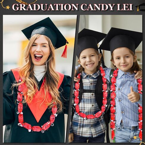 Sinload 2024 Graduation Candy Lei Making Kit Include 2 Inch x 1000 ft Graduation Lei Tubing Roll Congrats Grad Candy Lei Bags 330 ft Ribbon Candy Dessert Filler for DIY Graduation Party Gift Supplies in Saudi Arabia