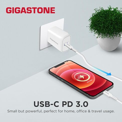 Gigastone 12W USB C USB A Dual Port Wall Charger [3 Pack] 2.4A Travel Charging Block Fast Charging Power Brick, Compatible with iPhone 16/15/14/13/12, Samsung S24/S23/S22, Kindle E-Reader fast charger in Saudi Arabia