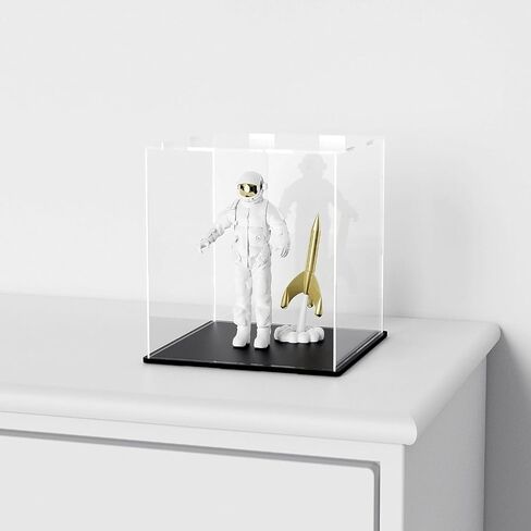 حافظة عرض أكريليك من QIMOND مقاس 8 بوصة للعرض، صندوق أكريليك مربع شفاف لعرض الألعاب والمقتنيات والشخصيات والفنون in Kuwait