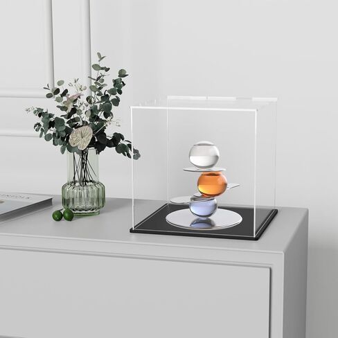 حافظة عرض أكريليك من QIMOND مقاس 8 بوصة للعرض، صندوق أكريليك مربع شفاف لعرض الألعاب والمقتنيات والشخصيات والفنون in Kuwait