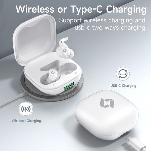 Wreless Earbds Bluetoth Headphons Wireles Chargig Case 32H Playbak Dsplay in Ear Earphoes Waterprof Stere Bas Ergonmic Desin Easy Pairng Wireles Chargng for Spot Workut Gamng Compatble with IOS Device in Saudi Arabia