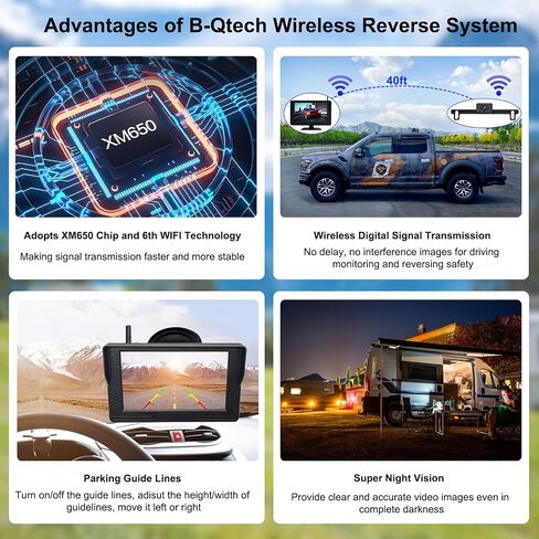 كاميرا احتياطية لاسلكية إشارة رقمية 5 بوصة HD 1080P مجموعة مراقبة الرؤية الخلفية IP69 مقاومة للماء للرؤية الليلية كاميرات عكسية لشاحنة سيارة RV بيك اب شاحنة التخييم in Kuwait