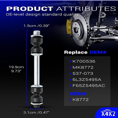 وصلات نهاية قضيب التثبيت الأمامي K8772 لسيارة Ford 97-02 Expedition,97-03 F-150,04 F-150 Heritage RWD, 97-99 F-250,1997-2003 FORD LOBO/Lincoln 02-03 Blackwood,98-02 الملاح يستبدل # K700536 in Kuwait