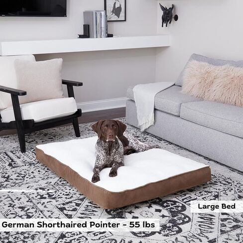 Happy Hounds Daisy Deluxe Supportive Sherpa Dog Bed, Large (48 x 36 in.), Mocha in Saudi Arabia