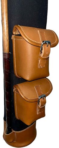 Geoffrey | Vintage TAN Canvas I Black Canvas I with TAN Leather Golf Club Carrying Bag with 2 Pockets | Retro - Bag only in Kuwait