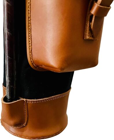 Geoffrey | Vintage TAN Canvas I Black Canvas I with TAN Leather Golf Club Carrying Bag with 2 Pockets | Retro - Bag only in Kuwait