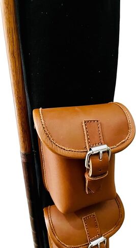 Geoffrey | Vintage TAN Canvas I Black Canvas I with TAN Leather Golf Club Carrying Bag with 2 Pockets | Retro - Bag only in Kuwait