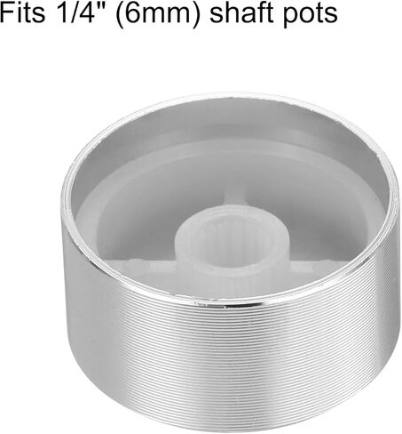 uxcell 2pcs Potentiometer Knob Knurled Shaft Silver Tone Aluminum Smooth Surface Rotary Knob 20mmx13mm Volume Control Knob in Kuwait