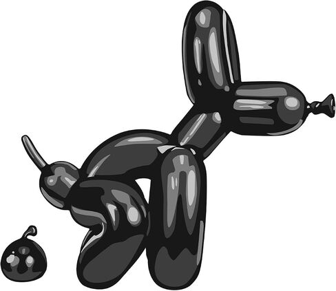 Black Bathroom Wall Decor - Bathroom Decor for Men - funny Bathroom Signs - Modern Bathroom Balloon Dog Pop art - Retro style Wall Decor - Funky Trendy Minimalist Dorm Decor - Black and White Wall Art in Saudi Arabia