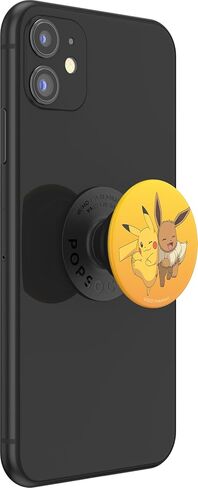 PopSockets PopGrip: قبضة قابلة للتبديل للهواتف والأجهزة اللوحية - بوكيمون - إيفي وبيكاتشو، برتقالي/أصفر in Saudi Arabia