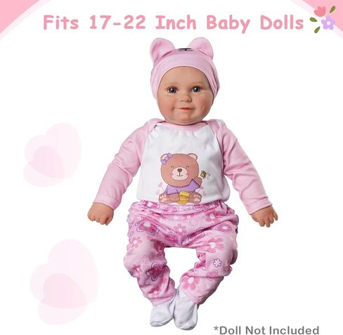 BABESIDE 4Pcs Reborn Baby Doll Clothes 20inch Giraffe Animal Outfit Accessories Set for 17-22 Inch Reborn Dolls Girls Baby Clothing with Hat, Yellow in Saudi Arabia