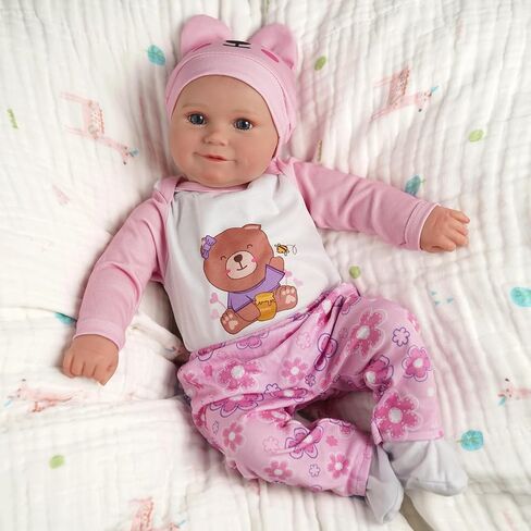 BABESIDE 4Pcs Reborn Baby Doll Clothes 20inch Giraffe Animal Outfit Accessories Set for 17-22 Inch Reborn Dolls Girls Baby Clothing with Hat, Yellow in Saudi Arabia