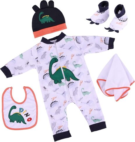 BABESIDE 4Pcs Reborn Baby Doll Clothes 20inch Giraffe Animal Outfit Accessories Set for 17-22 Inch Reborn Dolls Girls Baby Clothing with Hat, Yellow in Saudi Arabia
