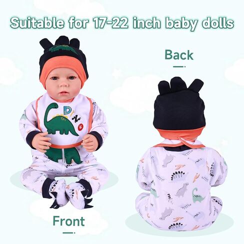 BABESIDE 4Pcs Reborn Baby Doll Clothes 20inch Giraffe Animal Outfit Accessories Set for 17-22 Inch Reborn Dolls Girls Baby Clothing with Hat, Yellow in Saudi Arabia