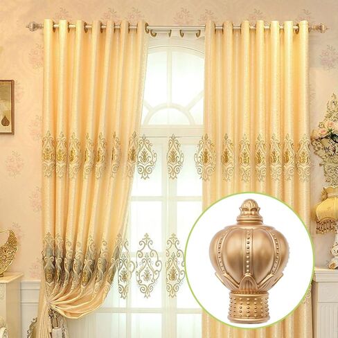 UFURMATE Curtain Finials, 6Pcs White Plastic Drapery Rail Pole Head Cap Decorative Window Curtain Rail End Curtain Rod Pole Finials Ends, Fits Dia. 28mm/1.1in Curtain Rods (Lotus Pattern) in Saudi Arabia