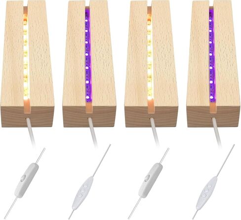 LED Crystal Light Base Multicolor Illuminated Display Base Lamp Holder,3" Auto Flashing Pedestal Show Stand Lighted Display Plate for 3D Glass Art Glass Art Figurines (Octagon) in Kuwait