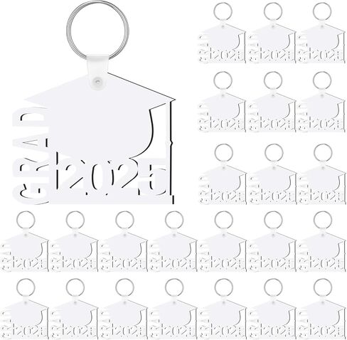 Trnayi 24 قطعة سلاسل المفاتيح التخرج التسامي فئة هدايا التخرج نقل الحرارة سلاسل المفاتيح DIY (نمط غراد 2024) in Kuwait