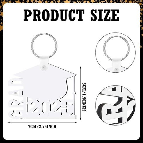 Trnayi 24 قطعة سلاسل المفاتيح التخرج التسامي فئة هدايا التخرج نقل الحرارة سلاسل المفاتيح DIY (نمط غراد 2024) in Kuwait