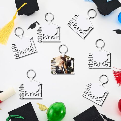 Trnayi 24 قطعة سلاسل المفاتيح التخرج التسامي فئة هدايا التخرج نقل الحرارة سلاسل المفاتيح DIY (نمط غراد 2024) in Kuwait