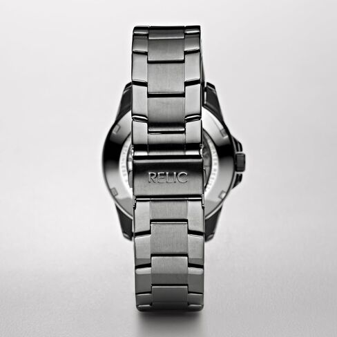 Relic by Fossil Men's Cameron Automatic Self-Winding Stainless Steel IP Skeleton Dial Watch, Color: Black (Model: ZR12110) in Kuwait