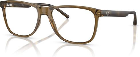 A|X ARMANI EXCHANGE Men's AX3048F Low Bridge Fit Rectangular Prescription Eyeglass Frames, Transparent Magnet Grey/Demo Lens, 56 mm in Saudi Arabia