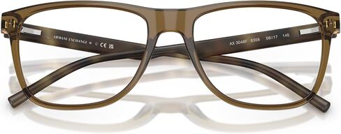 A|X ARMANI EXCHANGE Men's AX3048F Low Bridge Fit Rectangular Prescription Eyeglass Frames, Transparent Magnet Grey/Demo Lens, 56 mm in Saudi Arabia
