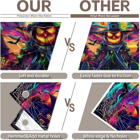 ZTHMOE Fabric 7x5ft Colorful Halloween Pumpkin Photography Backdrop Scary Moon Skull Graveyard Background Spooky Party Decorations Photo Booth Banner in Saudi Arabia