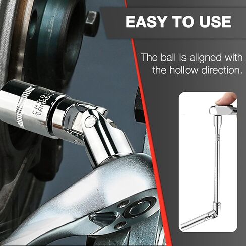 طقم مقابس 3/8 بوصة، 46 قطعة، طقم مقابس محرك، SAE/متري، عميق وضحل، فولاذ Cr-V، مقابس 6 نقاط و12 نقطة مع سقاطة ذات 72 سنًا قابلة للعكس in Kuwait