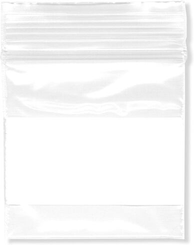 Plymor 1.5" x 1.5" (Pack of 100), 2 Mil with White-Block Zipper Reclosable Plastic Bags in Saudi Arabia