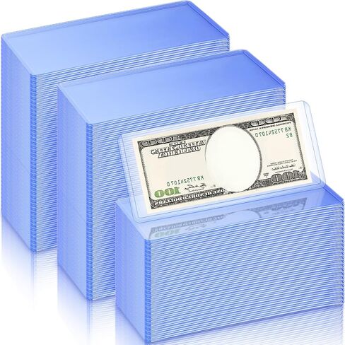 300 Pieces Dollar Bill Holders PVC Currency Holder Transparent Bill Sleeves Bill Clear Holders Bill Protector Sleeves Paper Money Holders for Collection Protector Case Supplies, 6.9 x 2.95 Inch in Saudi Arabia