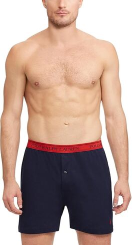 Polo Ralph Lauren Classic Fit w/Wicking 3-Pack Knit Boxers Cruise Navy/Yellowfin/Rugby Royal All Over Pony Player/Rugby Royal 2XL in Saudi Arabia
