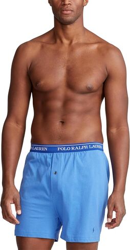 Polo Ralph Lauren Classic Fit w/Wicking 3-Pack Knit Boxers Cruise Navy/Yellowfin/Rugby Royal All Over Pony Player/Rugby Royal 2XL in Saudi Arabia