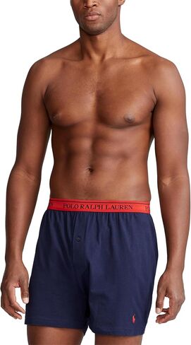 Polo Ralph Lauren Classic Fit w/Wicking 3-Pack Knit Boxers Cruise Navy/Yellowfin/Rugby Royal All Over Pony Player/Rugby Royal 2XL in Saudi Arabia
