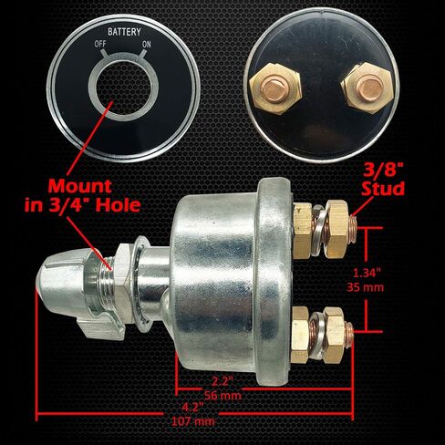 Ampper 12-24 V Master Battery Disconnect Switch, Battery Power Cut Isolator Killer for Car, Vehicle, RV and Boat (300 A, On/Off) in Saudi Arabia